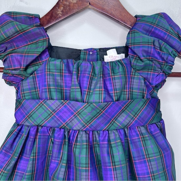 Chaps Plaid Purple & Green Dress Size 9m - Picture 3 of 8